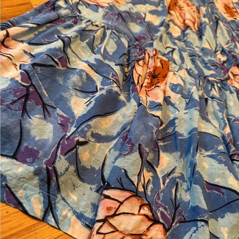 Urban Outfitters Giovanna Floral Wrap Midi Dress Printed Summer Smocked Womens S - Picture 11 of 14